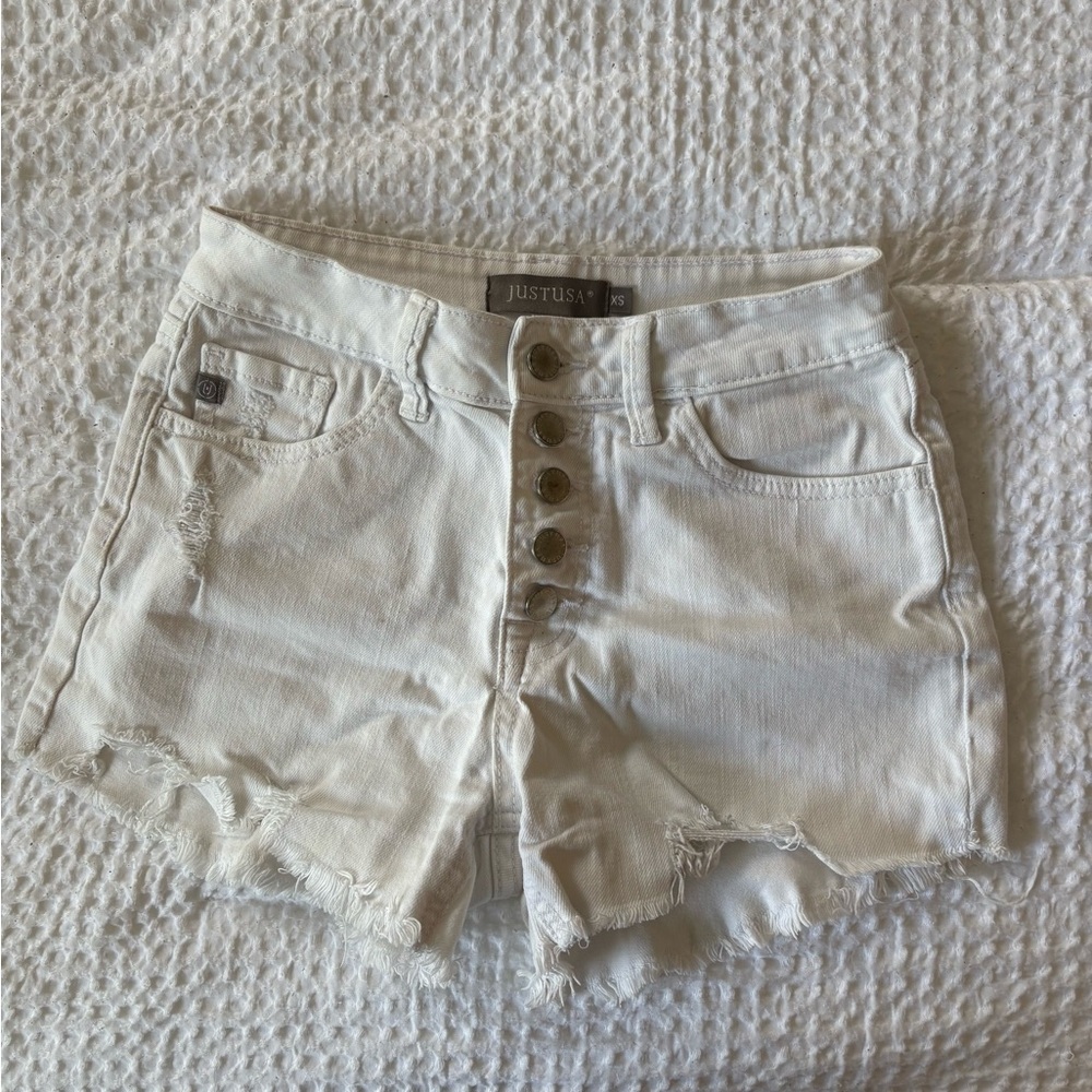 Just USA Women's White Jean Shorts